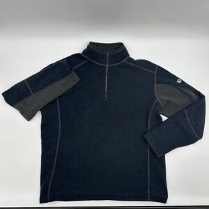 Kuhl Revel 1/4 Zip Mens XL Fleece Pullover Hiking Lightweight Sweater Blue Gray